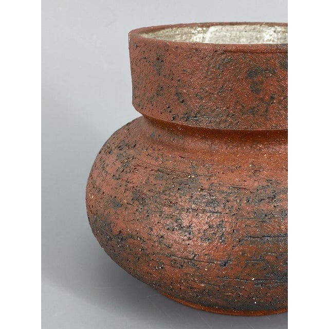 Studio Ceramic Vase in Reddish-Brown, 1960 For Sale - Image 4 of 12