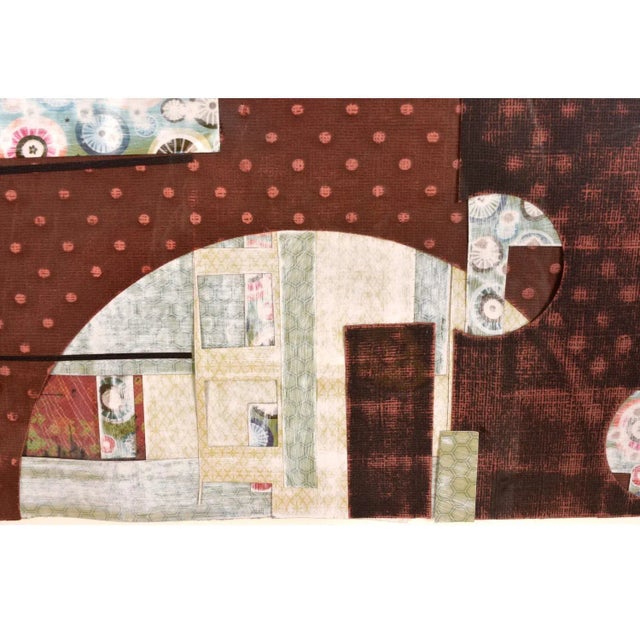Paper Kathleen Bridges Contemporary Burgundy Blue Geometric Pattern Paper Collage For Sale - Image 7 of 10