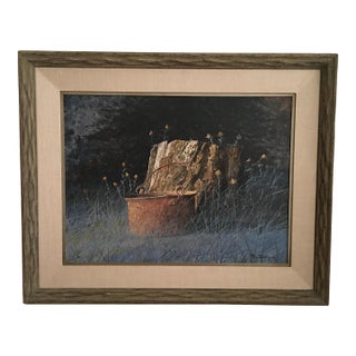1960s Rustic Still Life Painting by Ray Swanson, Framed For Sale