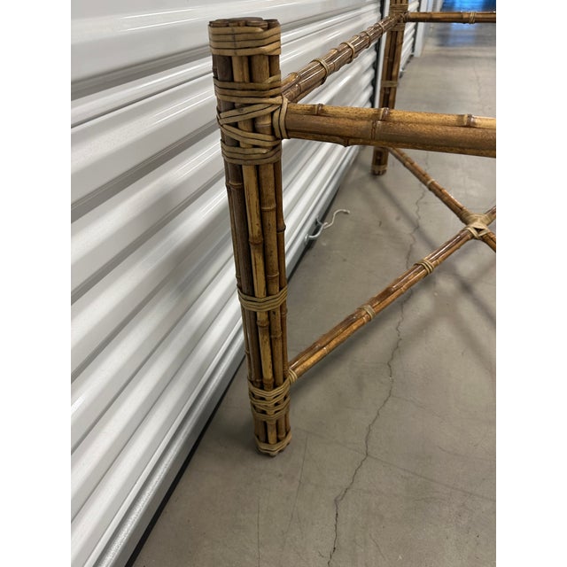 1990s Attributed to McGuire Organic Modern Rectangular Dining Table Base For Sale - Image 9 of 11