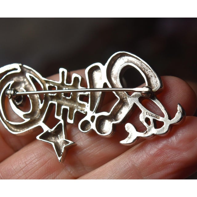 Mid 20th Century Artisan Sterling Silver Pin Brooch Fun Humor For Sale - Image 12 of 14