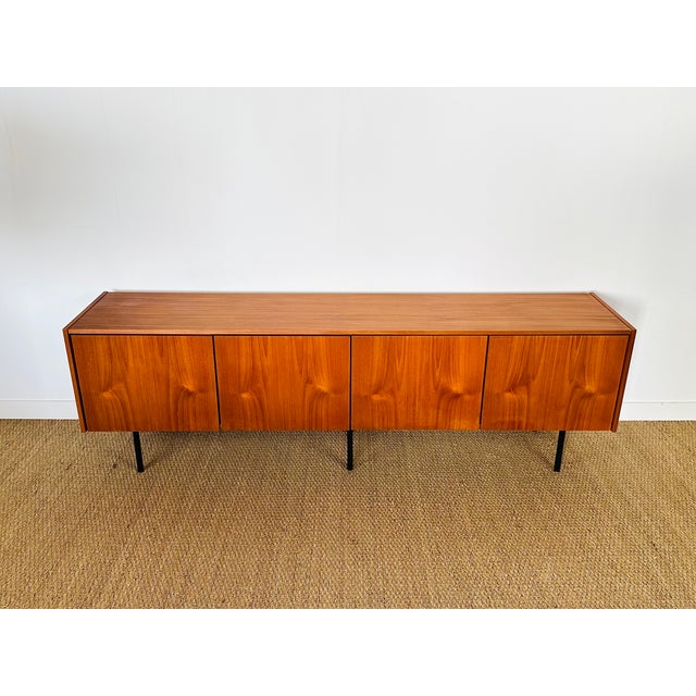 Mid-Century Modern Minimalist Scandinavian Teak Sideboard, 1960s For Sale - Image 3 of 15