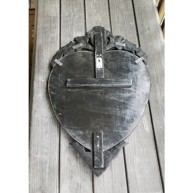 Silver Italian Venetian Heart Wall Mirror For Sale - Image 8 of 11