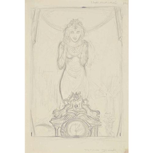 Alberto Martini, Winter Frisson, Mallarmé, Pencil on Paper, 1908s For Sale