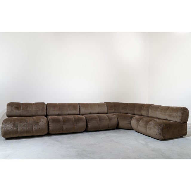 A very comfortable, organically shaped sofa with five modules: four interchangeable single-seaters and one corner module,...