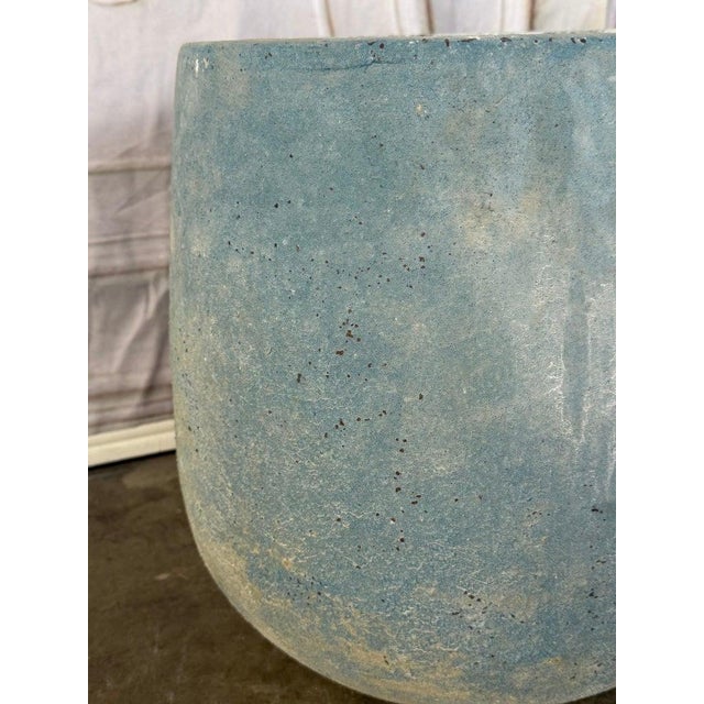 Mid 20th Century Terracotta Planter With Soft Blue-Gray Weathered Patina For Sale - Image 5 of 8