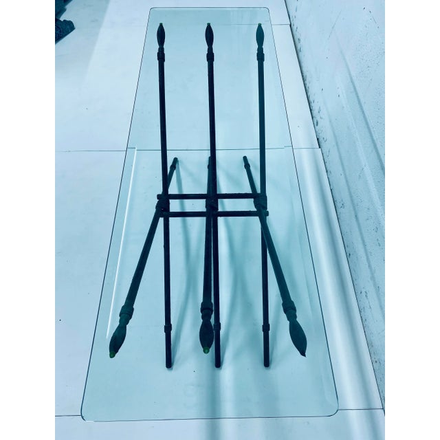Modern Bronzed Metal Spear Low Console Table For Sale In Miami - Image 6 of 13