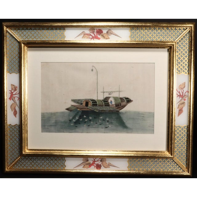 China Trade Watercolor Paintings of Chinese Sampans and Junks, A Set of Twelve, Circa 1850. A superb set of twelve China...