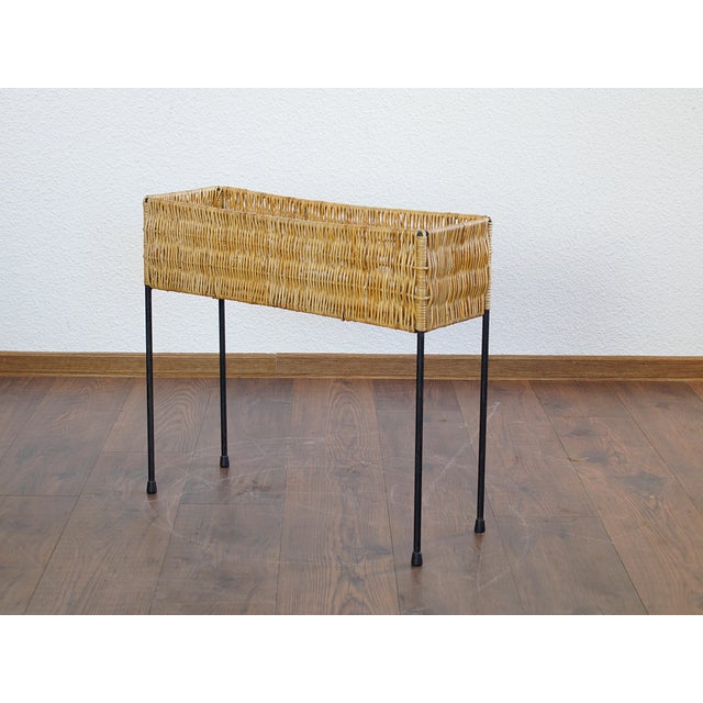 Metal Frame Flower Bench with Rattan Weave by Carl Auböck, 1950s For Sale - Image 6 of 11
