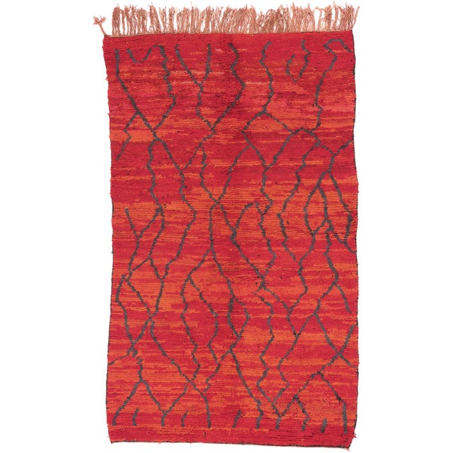 Vintage Red Talsint Moroccan Rug - 05'00 X 08'03 For Sale - Image 10 of 10