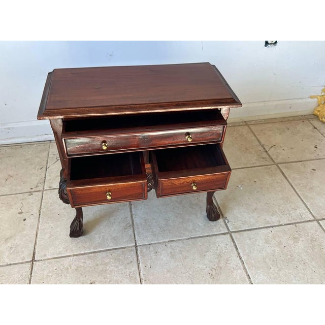 Vintage Chippendale Style Bedside Table For Sale - Image 9 of 11