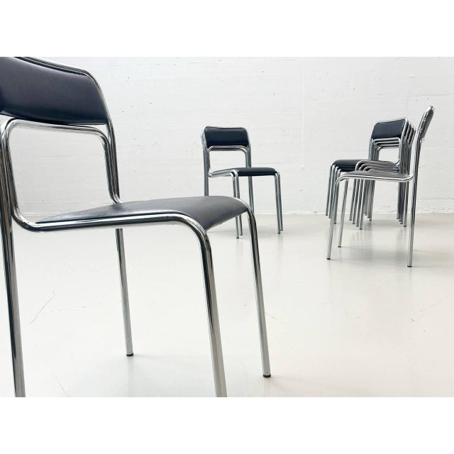 Vintage Italian Bauhaus-Style Stackable Chair, 1980s For Sale - Image 11 of 15