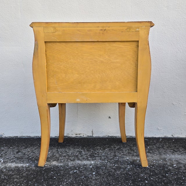 Vintage Birdseye Maple Veneer Bombe Two Drawer Chest of Drawers, Pair For Sale In Tampa - Image 6 of 18
