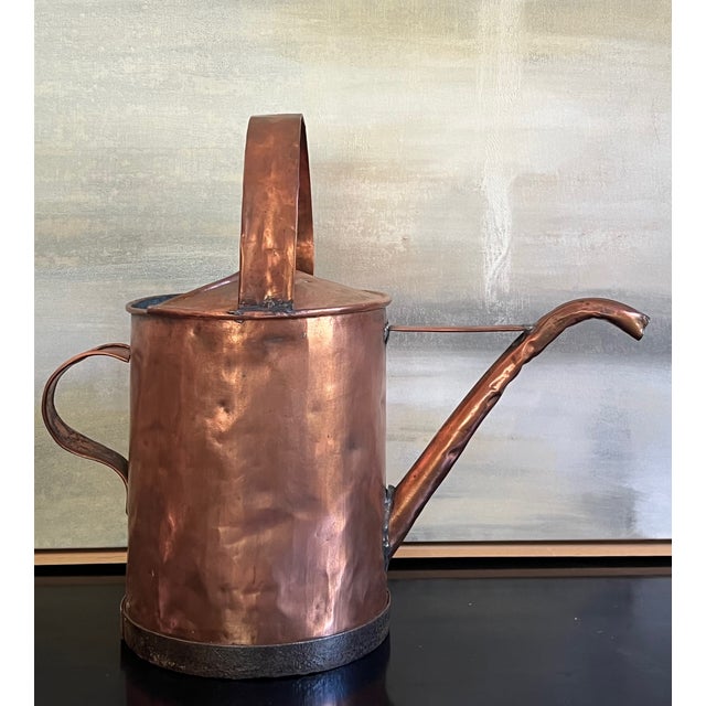 Large French Antique Copper Watering Can & Wrought Iron Rim, 19th Century For Sale - Image 16 of 16