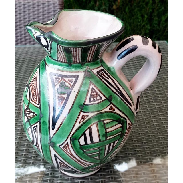 A unique vase or jug ​​by Domingo Punter, a mid-century Spanish ceramic piece, signed and numbered by Punter, handmade and...