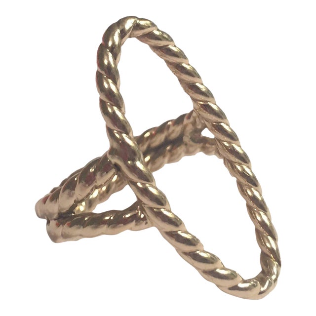 Gold Twisted Open Oval Ring For Sale