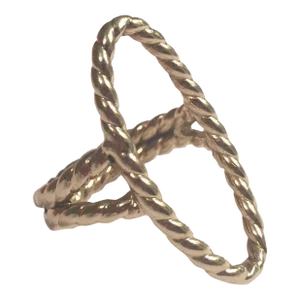 Gold Twisted Open Oval Ring
