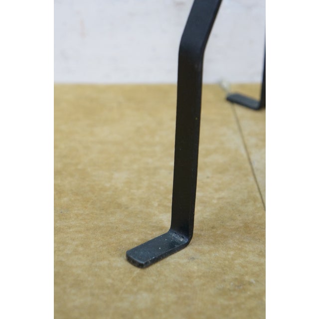 Antique Brass Wrought Iron Fireplace Heatheware Kettle Stand Trivet Penny Foot 14" For Sale - Image 9 of 13