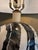 Vintage Mid Century Black + White Hand Painted/Glazed Pottery Table Lamp For Sale - Image 11 of 14