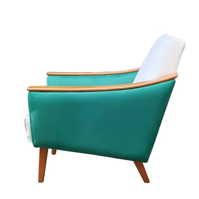 GSinuous Armchair in White and Green Fabric by Tito Agnoli, 1960s For Sale - Image 3 of 7