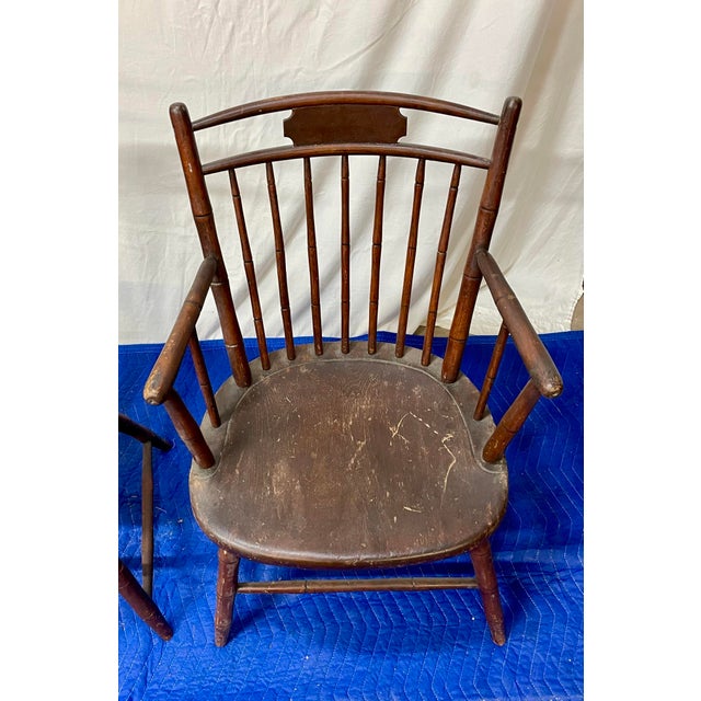 Early 19th Century Antique Birdcage Windsor Chairs, a Near Pair For Sale - Image 5 of 12