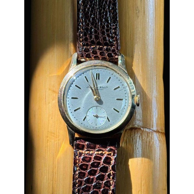 Metal 1950s Mid-Century Iwc Calatrava Cal. 88 Solid 14k Gold Manual Wristwatch W/ Box For Sale - Image 7 of 9