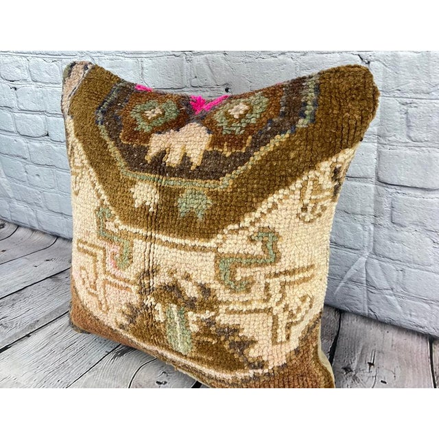 Vintage Pillow Case Turkish Rug Pillow Decorative Rug Pillow Dry cleaning only. PILLOW INSERT IS NOT INCLUDED