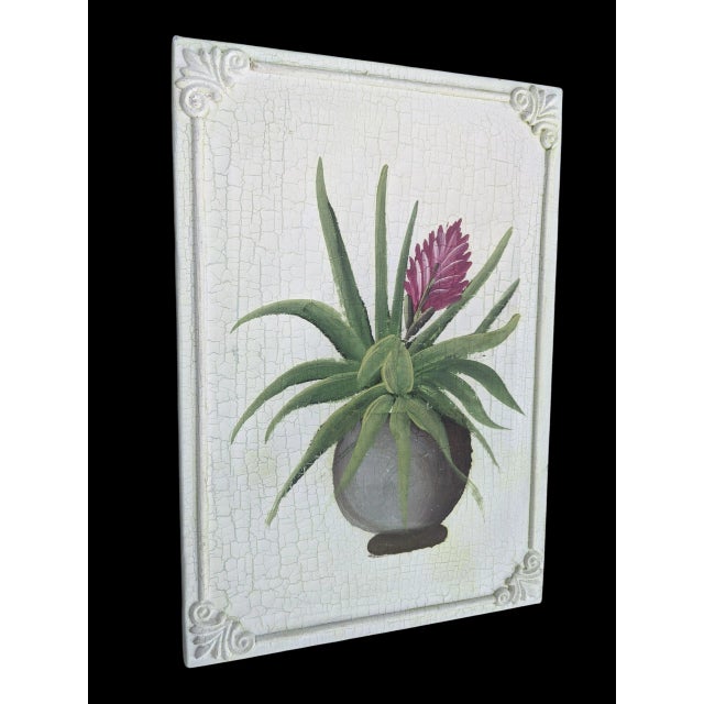 Original Botanical Floral Tropical Bromeliad Plant Painting For Sale In Charlotte - Image 6 of 10