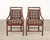 McGuire Set of Four McGuire Rattan Target Upholstered Dining Armchairs For Sale - Image 4 of 18