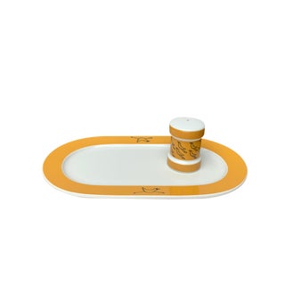 Postmodern German Flying Objects Series Plate and Pepper Shaker by David Palterer and Sieger Design for Arzberg, 1990s, Set of 2 For Sale