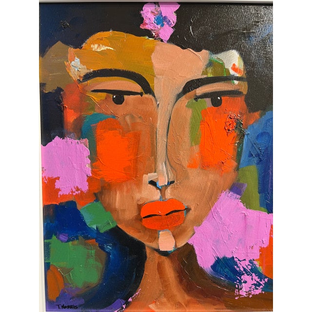 “ found purpose series No. 5 “ original art by Trudi Norris painted October 2023 with re-purposed oil mixing pallet board...