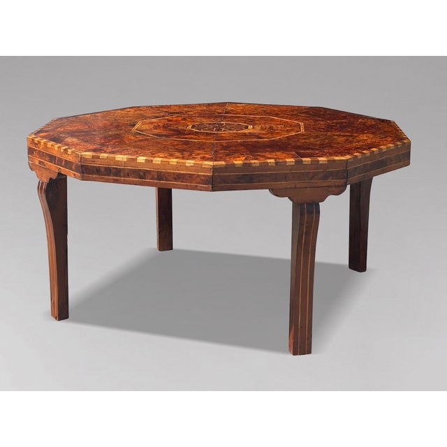 Wood 19th Century Octagonal Burr Yew Wood Coffee Table, 1880s For Sale - Image 7 of 11