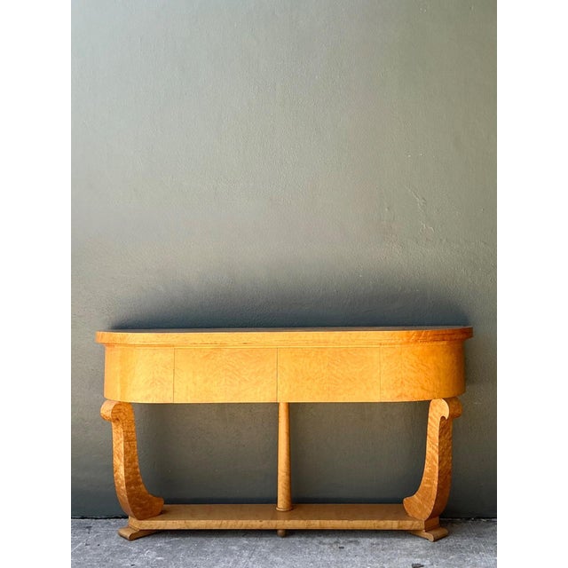 Vintage Deco Burl Console Table For Sale - Image 11 of 18