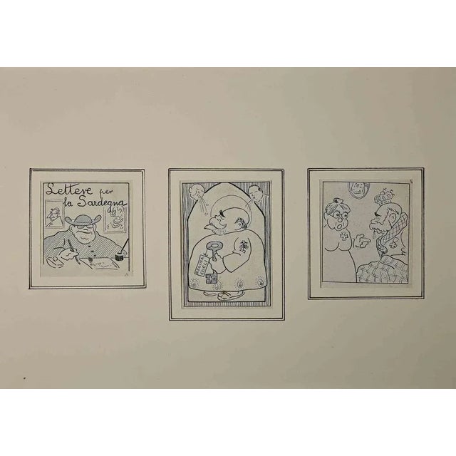 Modern Filiberto Scarpelli, Story of a Boy, Pen Drawing, 1925 For Sale - Image 3 of 3