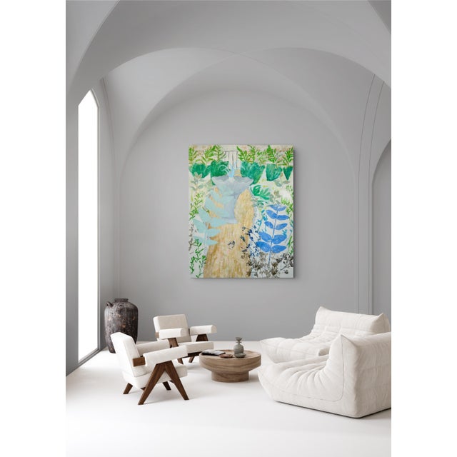 Contemporary Grandmothers Garden Organic Modern Acrylic Painting For Sale - Image 3 of 5