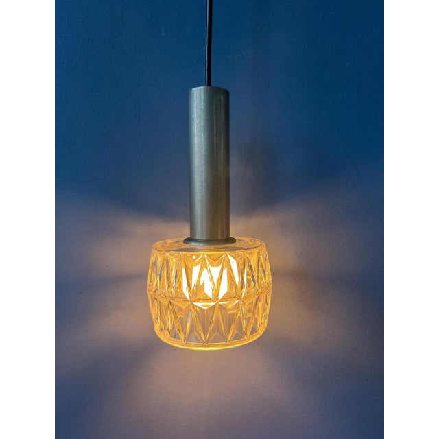 Mid-Century Crystal Glass Pendant Lamp For Sale - Image 6 of 11
