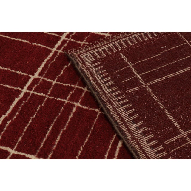 Brown Contemporary Art Deco Style Geometric Gold Wool Rug, by Rug & Kilim, India For Sale - Image 8 of 10