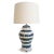 Vintage Mid 20th Century Indigo Stripe Ceramic Table Lamp For Sale In Los Angeles - Image 6 of 10