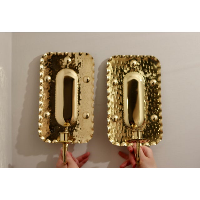 Mid-Century Swedish Brass Sconces by A. Eriksson Linberg, Set of 2 For Sale - Image 5 of 11