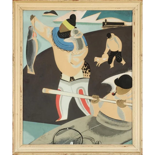 Mikael Pasternak, Composition, 1920s, Gouache, in Good conditions. Designed 1920 to 1949