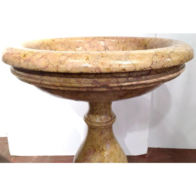 Italian Early 20th Century Italian Carved Marble Pedestal Stand With Swivel Bowl For Sale - Image 3 of 9