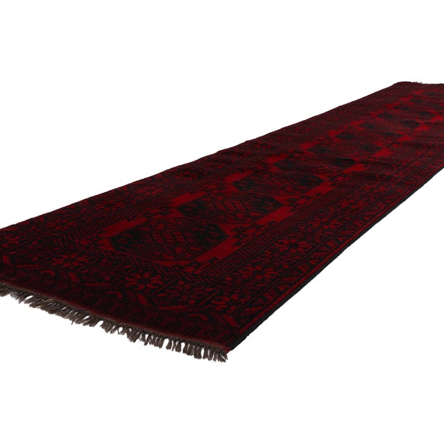 78718 Vintage Persian Turkoman Rug Runner, 02'09 x 12'10. A Persian Turkoman rug is a handwoven carpet originating from...