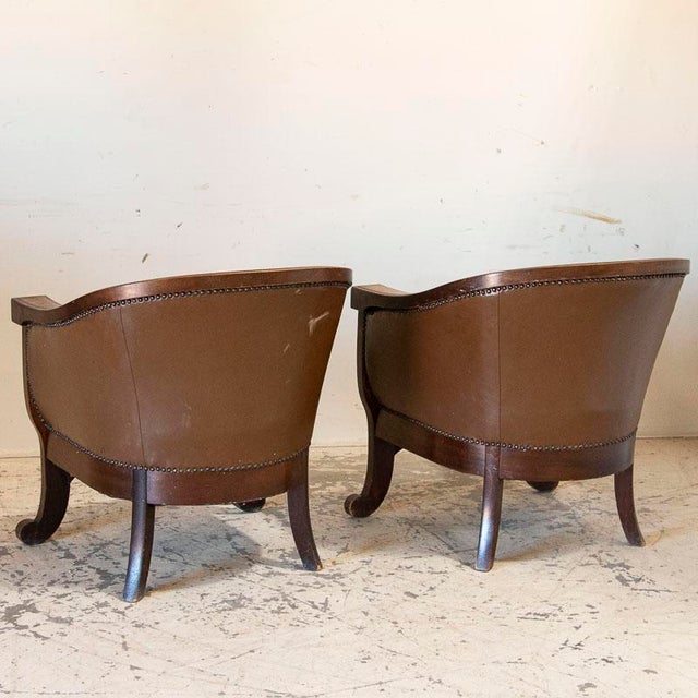 Vintage Leather Sofa and Arm Chairs Set of 3 Chairish