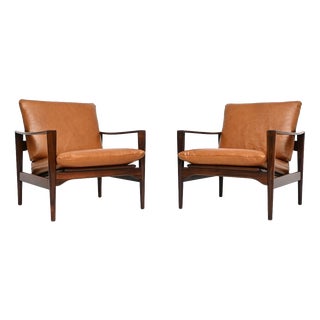 Vintage Danish Leather Chairs by Niels Koefoed for Koefoeds Hornslet, 1960, Set of 2 For Sale