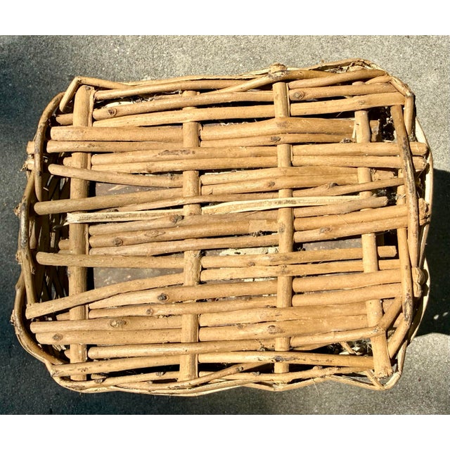 Late 20th Century Vintage Artisanal Chinese Clay Vessel, Jar, Encased in a Basket Made of Woven Shanxi Willow For Sale - Image 5 of 12