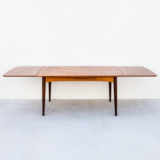 1960s Danish Mid Century Modern Walnut Extension Dining Table by Gudme For Sale - Image 9 of 12