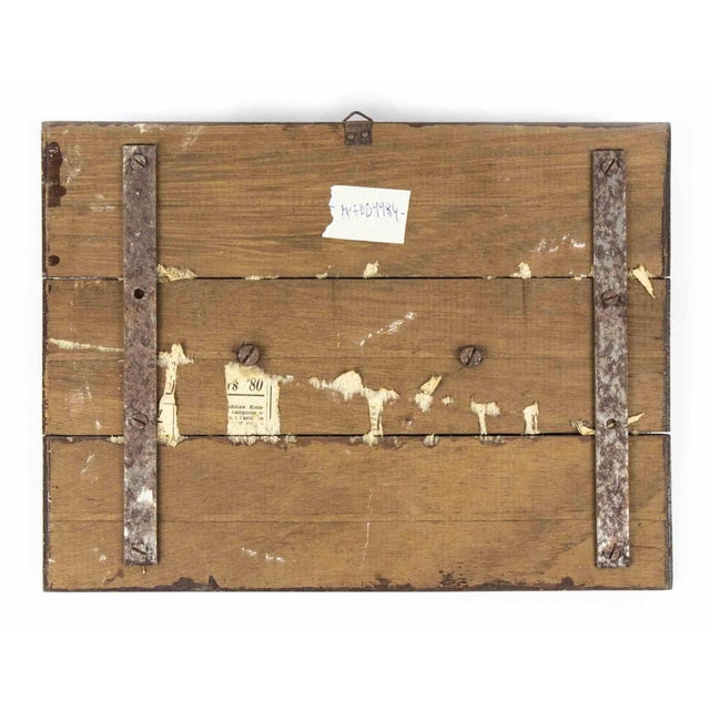 Brass Relief on Wood Base, Early 20th Century For Sale - Image 4 of 5