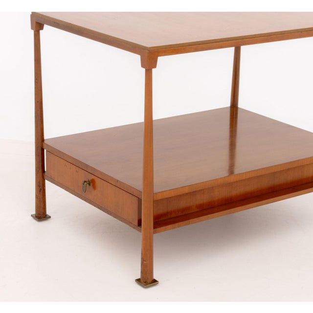 Mid-Century Modern Teak Two-Tier End Table For Sale - Image 4 of 9