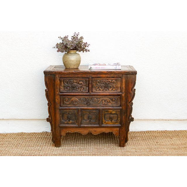 Antique Chinese Carved Six-Drawer Dresser For Sale - Image 12 of 12