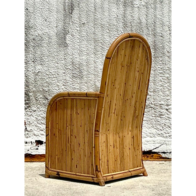 Vintage Coastal 1978 Henry Olko Arched Rattan Chair For Sale - Image 4 of 10